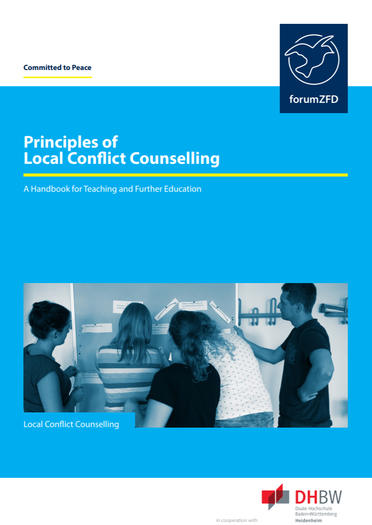 Cover des englischen Handbuchs "Principles of Local Conflict Counselling"