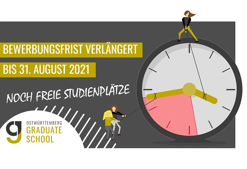 Die Bewerbungsfrist für ein berufsbegleitendes Masterstudium an der Graduate School Ostwürttemberg wurde für das Wintersemester 2021/22 bis 31. August 2021 verlängert