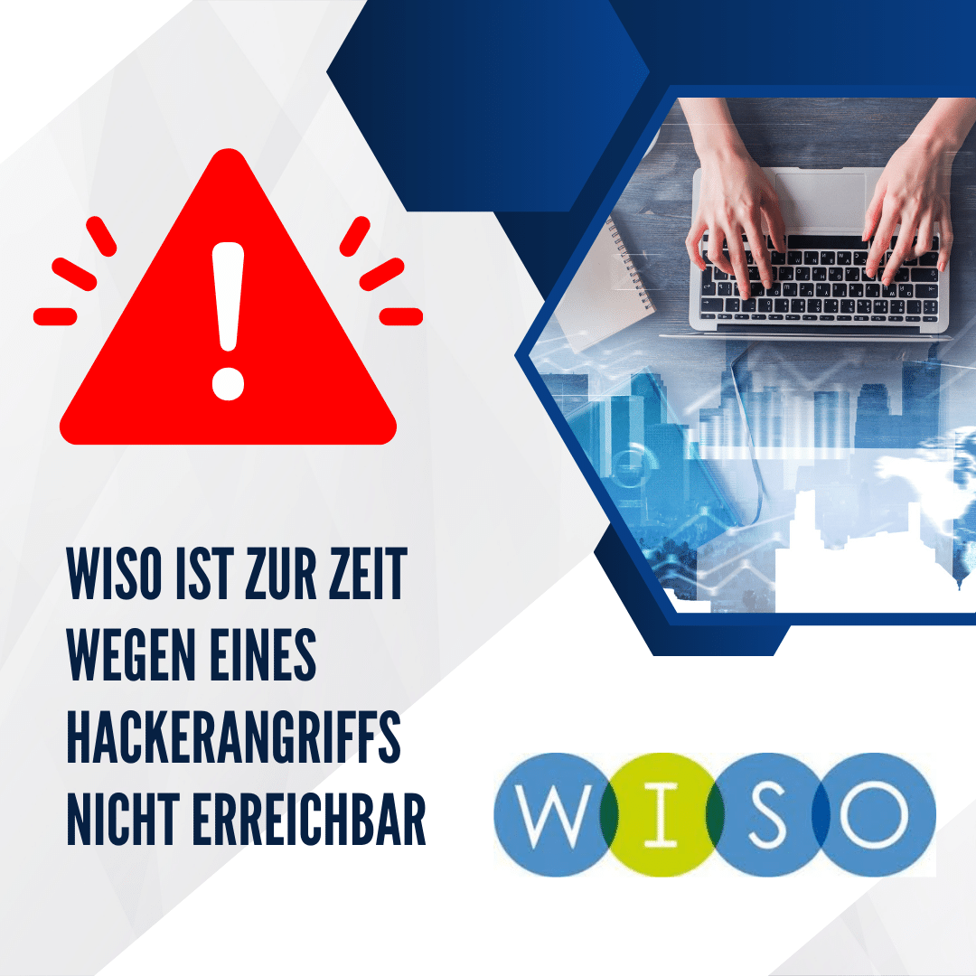 Logo der Datenbank Wiso mit dem Hinweis "wiso ist zur Zeit wegen eines Hackerangriffs nicht erreichbar"
