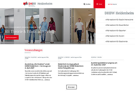 Neue Homepage der DHBW Heidenheim