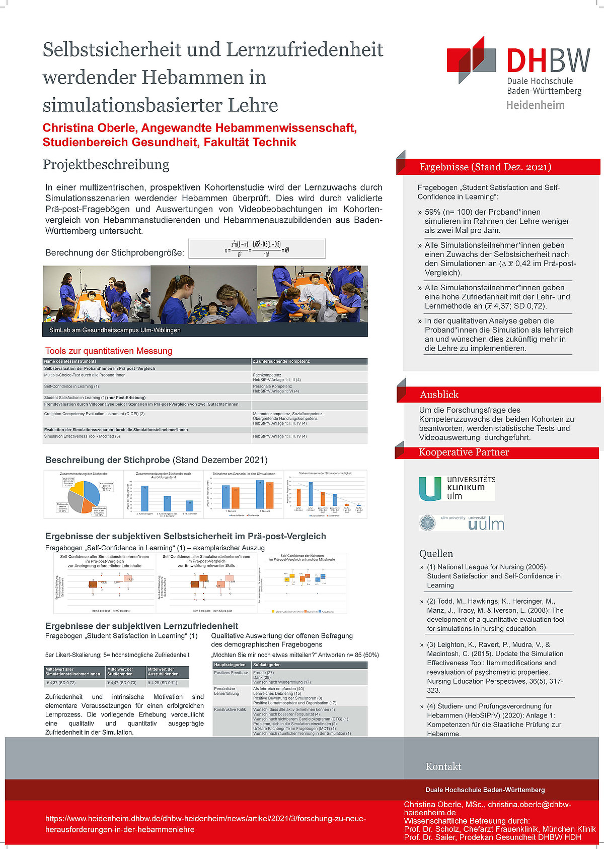 Link zum Forschungsposter: Selbstsicherheit und Lernzufriedenheit werdender Hebammen in simulationsbasierter Lehre