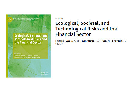 Neues Fachbuch über Risiken für den Finanzsektor Cover des Fachbuches "Ecological, Societal, and Technological Risks and the Financial Sector"