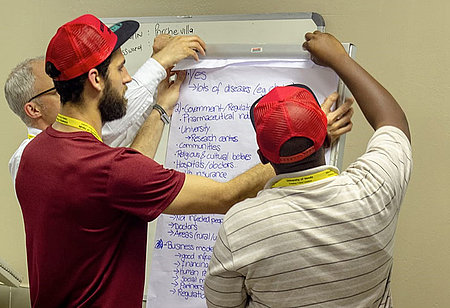 Exakt4You-Workshop in Südafrika Studierende bei der Vorstellung ihrer Gruppenarbeit